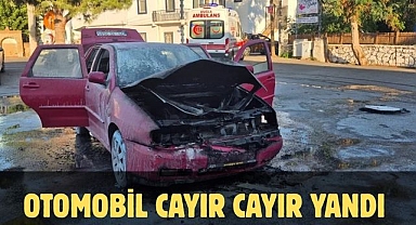 Otomobil Cayır Cayır Yandı