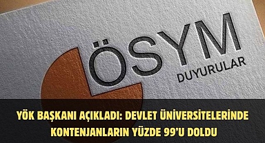 YÖK Başkanı açıkladı: Devlet üniversitelerinde kontenjanların yüzde 99’u doldu