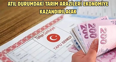 ATIL DURUMDAKİ TARIM ARAZİLERİ EKONOMİYE KAZANDIRILACAK