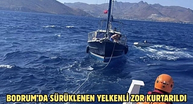 Bodrum’da Sürüklenen Yelkenli Zor Kurtarıldı