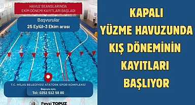 KAPALI YÜZME HAVUZUNDA KIŞ DÖNEMİNİN KAYITLARI BAŞLIYOR