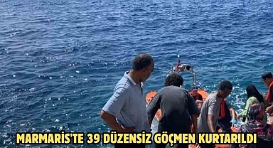 Marmaris'te 39 düzensiz göçmen kurtarıldı