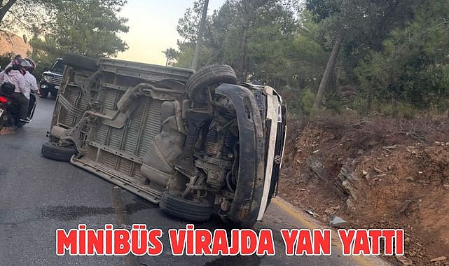Minibüs Virajda Yan Yattı