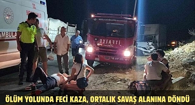 Ölüm yolunda feci kaza, ortalık savaş alanına döndü