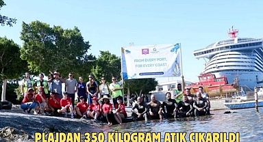 Plajdan 350 kilogram atık çıkarıldı