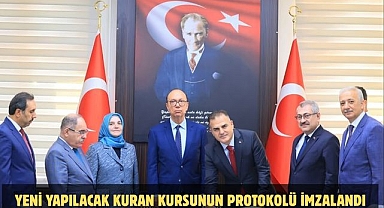 YENİ YAPILACAK KURAN KURSUNUN PROTOKOLÜ İMZALANDI