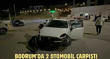 Bodrum’da 2 Otomobil Çarpıştı