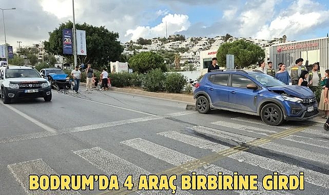 Bodrum’da 4 Araç Birbirine Girdi