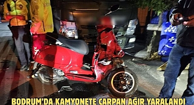 BODRUM’DA KAMYONETE ÇARPAN AĞIR YARALANDI