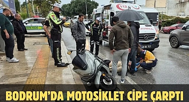 Bodrum’da Motosiklet Cipe Çarptı
