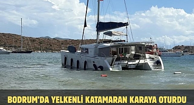 Bodrum’da Yelkenli Katamaran Karaya Oturdu