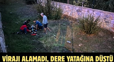 Virajı Alamadı, Dere Yatağına Düştü