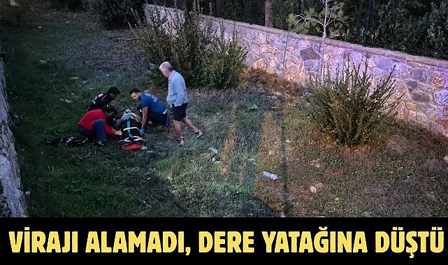 Virajı Alamadı, Dere Yatağına Düştü