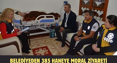 BELEDİYEDEN 385 HANEYE MORAL ZİYARETİ