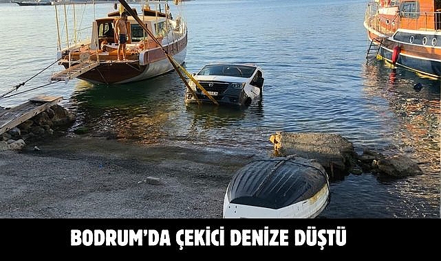 Bodrum’da Çekici Denize Düştü