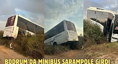 Bodrum’da Minibüs Şarampole Girdi