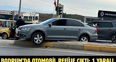 Bodrum’da Otomobil Refüje Çıktı; 1 Yaralı