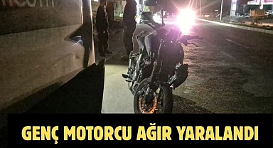 GENÇ MOTORCU AĞIR YARALANDI