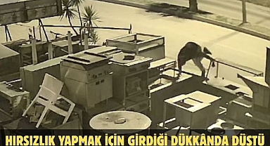 Hırsızlık Yapmak İçin Girdiği Dükkânda Düştü