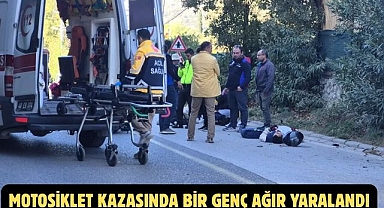 MOTOSİKLET KAZASINDA BİR GENÇ AĞIR YARALANDI