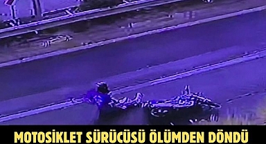 Motosiklet Sürücüsü Ölümden Döndü