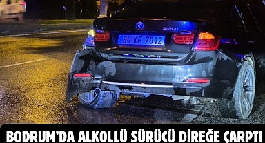 BODRUM’DA ALKOLLÜ SÜRÜCÜ DİREĞE ÇARPTI