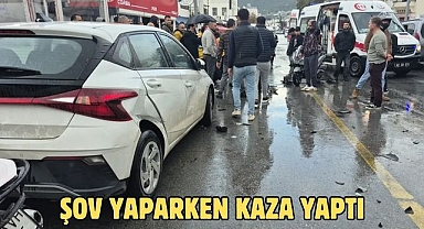 ŞOV YAPARKEN KAZA YAPTI