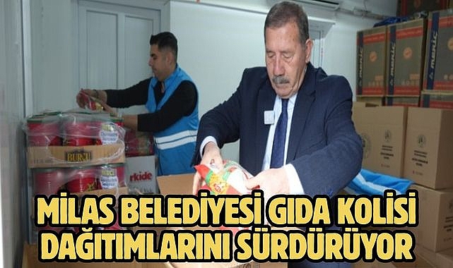 MİLAS BELEDİYESİ GIDA KOLİSİ DAĞITIMLARINI SÜRDÜRÜYOR