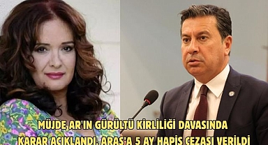 MÜJDE AR'IN GÜRÜLTÜ KİRLİLİĞİ DAVASINDA KARAR AÇIKLANDI, ARAS’A 5 AY HAPİS CEZASI VERİLDİ