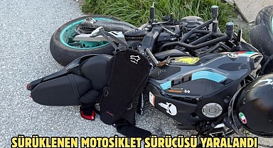 SÜRÜKLENEN MOTOSİKLET SÜRÜCÜSÜ YARALANDI