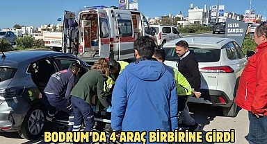 BODRUM’DA 4 ARAÇ BİRBİRİNE GİRDİ