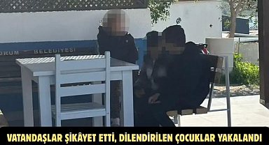 VATANDAŞLAR ŞİKÂYET ETTİ, DİLENDİRİLEN ÇOCUKLAR YAKALANDI