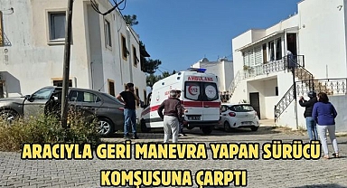ARACIYLA GERİ MANEVRA YAPAN SÜRÜCÜ KOMŞUSUNA ÇARPTI