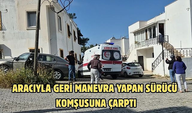 ARACIYLA GERİ MANEVRA YAPAN SÜRÜCÜ KOMŞUSUNA ÇARPTI