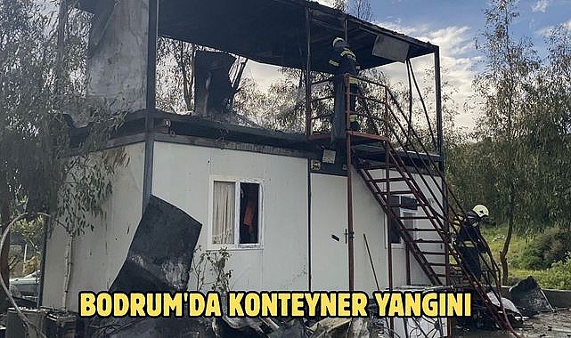 Bodrum'da konteyner yangını