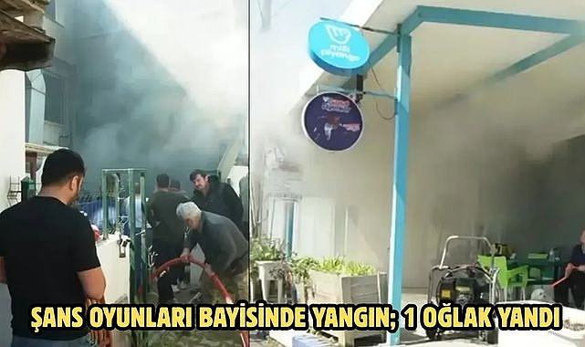 ŞANS OYUNLARI BAYİSİNDE YANGIN; 1 OĞLAK YANDI