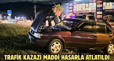 TRAFİK KAZAZI MADDİ HASARLA ATLATILDI