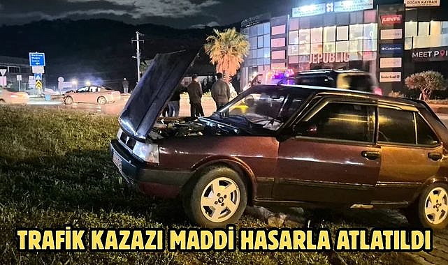 TRAFİK KAZAZI MADDİ HASARLA ATLATILDI