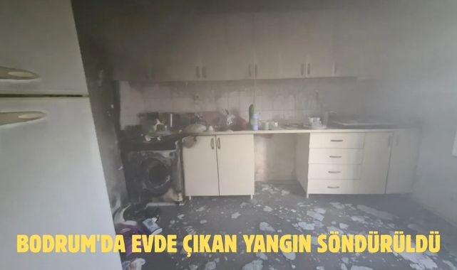 Bodrum'da evde çıkan yangın söndürüldü