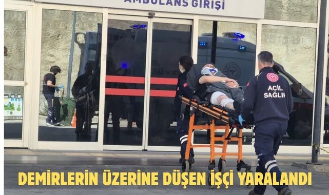 Demirlerin Üzerine Düşen İşçi Yaralandı