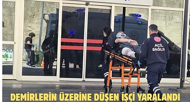 Demirlerin Üzerine Düşen İşçi Yaralandı