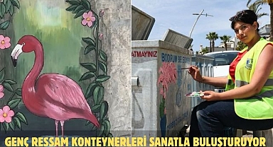 GENÇ RESSAM KONTEYNERLERİ SANATLA BULUŞTURUYOR